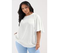 Yours Women's Metallic Angel Sleeve Blouse in White | Size: 16 Yours White 16