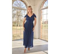Yours London Curve Metallic Cold Shoulder Maxi Mesh Dress - Women's - Plus Size Curve