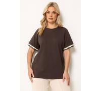 Yours Curve Metallic Crochet Trim T-Shirt - Women's - Plus Size Curve