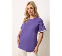 Yours Curve Metallic Crochet Trim T-Shirt - Women's - Plus Size Curve
