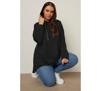 Yours Curve Metallic Drawstring Hoodie - Women's - Plus Size Curve Black