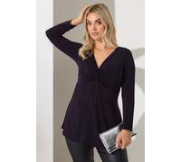 Yours Women's Metallic Knot Detail Top in Purple | Size: 30-32 Yours Purple 30-32