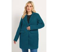 Yours Women's Midi Coat in Teal | Size: 18
