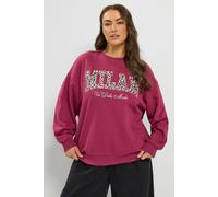 Yours Women's 'Milan' Leopard Sweatshirt in Red | Size: 10/12