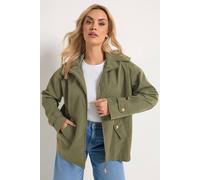 Yours Women's Military Button Jacket in Olive | Size: 26/28