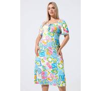 Yours Women's Mixed Postcard Tea Dress | Size: 16 Yours Multicolor 16