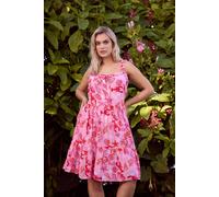 Yours Women's Mixed Shell Mini Dress in Pink | Size: 14-16 Yours Pink 14-16