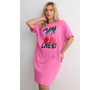 Yours Women's 'Mon Cheri' Sleep Tee Nightdress in Pink | Size: 34-36 Yours Pink 34-36
