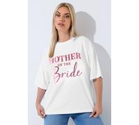 Yours Limited Collection Curve White 'Mother of The Bride' Metallic T-Shirt - Women's - Plus Size Curve