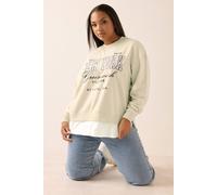 Yours Curve Brown 'New York' 2-in-1 Sweatshirt - Women's - Plus Size Curve
