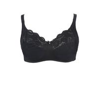 Yours Cotton Lace Trim Non-Padded Non-Wired Bralette - Women's - Plus Size Curve Black