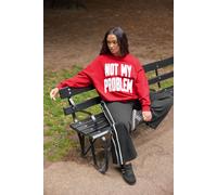 Yours 'not My Problem' Slogan Sweatshirt In Red Red 22-24
