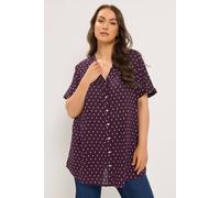 Yours Women's Notch Neck Dobby Blouse in Purple | Size: 26/28