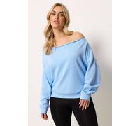 Yours Women's Off Shoulder Sweatshirt in Baby Blue | Size: 26-28 Yours Baby Blue 26-28