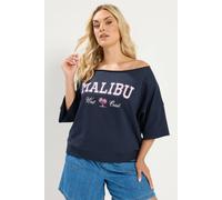 Yours Women's Off Shoulder Sweatshirt in Mid Navy | Size: 30-32 Yours Mid Navy 30-32