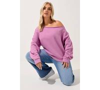 Yours Curve Off Shoulder Sweatshirt - Women's - Plus Size Curve Pink