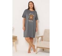 Yours Women's 'Over The Moon' Sleep Tee Nightdress in Grey | Size: 34-36 Yours Grey 34-36