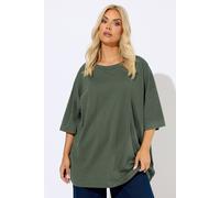 Yours Women's Oversized Boxy T-Shirt in Light Khaki | Size: 20 Yours Light Khaki 20