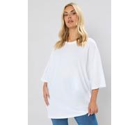 Yours Curve Oversized Boxy T-Shirt - Women's - Plus Size Curve White