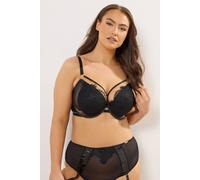 Yours Women's Padded Lace Plunge Bra in Black | Size: 44C Yours Black 44C