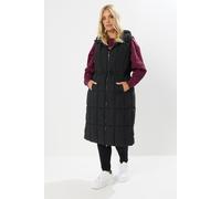 Yours Women's Padded Midi Gilet in Black | Size: 26-28 Yours Black 26-28
