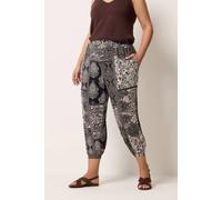 Yours Women's Paisley Cropped Trousers in Black | Size: 22/24