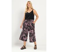 Yours Women's Paisley Cropped Trousers in Black | Size: 34/36