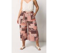 Yours Curve Paisley Culottes - Women's - Plus Size Curve Orange