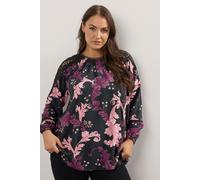 Yours Curve Paisley Lace Insert Blouse - Women's - Plus Size Curve Black