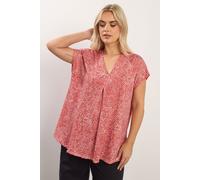 Yours Women's Paisley Print Pleat Front Top in Orange | Size: 22-24 Yours Orange 22-24