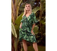 Yours Women's Palm Crinkle Beach Dress | Size: 18-20 Yours Multicolor 18-20