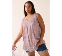 Yours Curve Palm Leaf Pleat Front Vest Top - Women's - Plus Size Curve