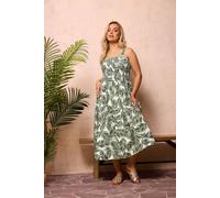 Yours Curve Yellow Shirred Linen Maxi Dress - Women's - Plus Size Curve