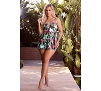 Yours Women's Palm Tree Bandeau Swim Dress | Size: 18 Yours Multicolor 18