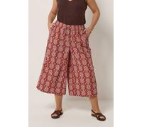 Yours Women's Palm Tree Cropped Trousers in Burnt Orange | Size: 16