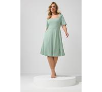 Yours London Curve Sage Green Panel Skater Dress - Women's - Plus Size Curve