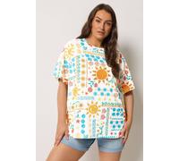 Yours Women's Patchwork Boxy T-Shirt | Size: 30-32 Yours Multicolor 30-32