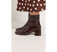 Yours - Patent Almond Toe Block Heel Ankle Boots In Wide E Fit & Extra Wide Eee Fit - Women's