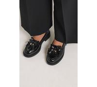 Yours - Patent Bow Detail Loafers in Wide E & Extra Wide Eee Fit - Women's