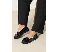 Yours - Patent Fringe Loafers in Wide E Fit & Extra Wide Eee Fit - Women's Black