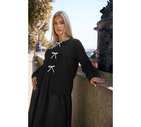 Yours Women's Pearl Button Cardigan in Black | Size: 14-16 Yours Black 14-16