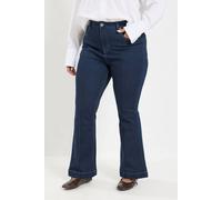 Yours Women's Pintuck Flared Jeans in Indigo | Size: 24S