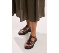 Yours Women's Platform Gladiator Sandals In Wide E Fit in Chocolate | Size: 5EEE Yours Chocolate 5EEE