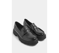 Yours - Platform Loafers in Wide E Fit - Women's Black