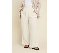 Yours Women's Pleat Front Linen Trousers in Natural | Size: 16 Yours Natural 16