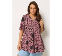 Yours Women's Pleat Front Swing Top in Pink | Size: 18