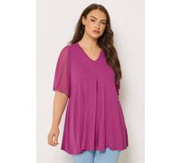 Yours Women's Pleat Front Top in Grape | Size: 26-28 Yours Grape 26-28