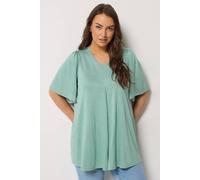 Yours Women's Pleat Front Top in Light Green | Size: 18 Yours Light Green 18