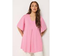Yours Women's Pleat Front Top in Light Pink | Size: 26-28 Yours Light Pink 26-28
