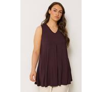 Yours Women's Pleat Front Vest Top in Chocolate | Size: 14 Yours Chocolate 14